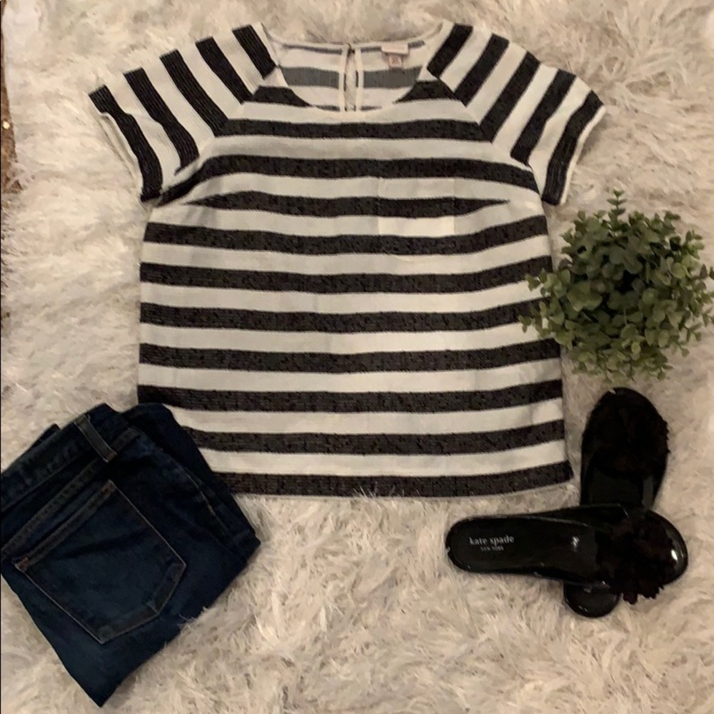 NWOT Merona Woven Nautical Striped Tee (S)